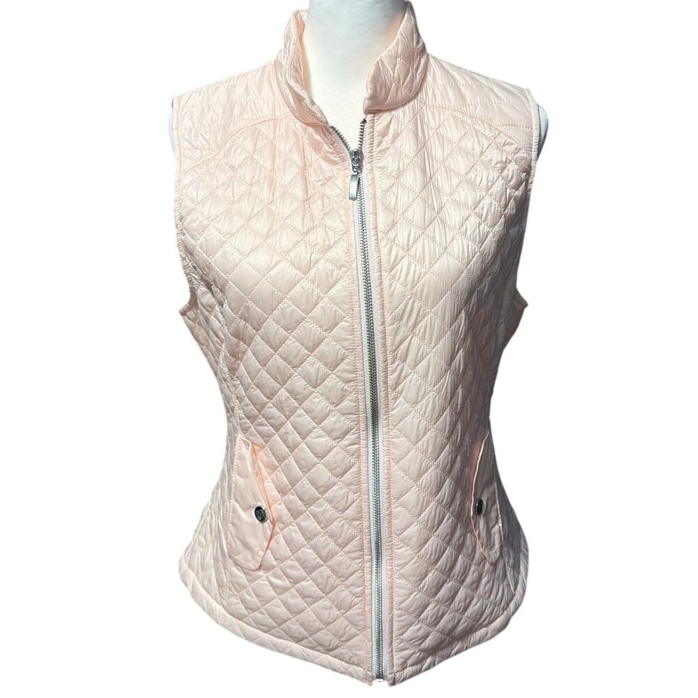 White House Black Market Pink Quilted Vest Small